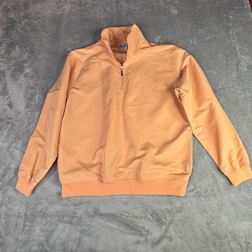 IZOD Pullover Women Small Peach Quarter Zip Windbreaker Jacket Embroidered Logo